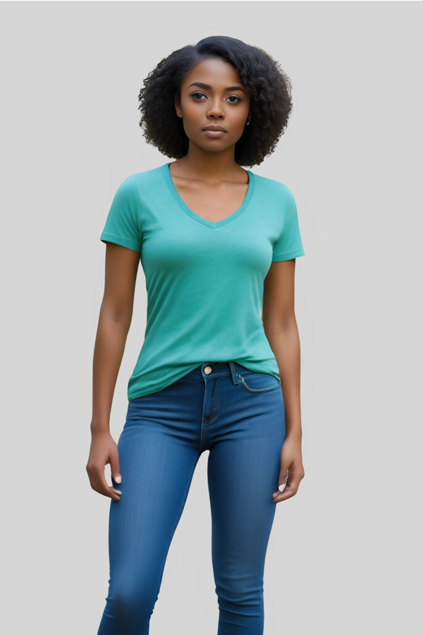 4321WTB | Women 4.3 Ounces Tri-Blend Single Jersey Short Sleeve V-Neck T-Shirt
