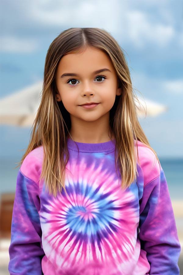 8050YTD | Youth 8.0 Ounces Premium Fleece Tie Dyed Crew Neck Sweat Shirt