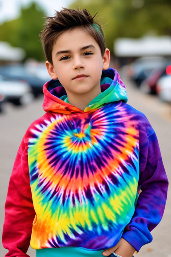 8052YTD | Youth 8.0 Ounces Premium Fleece Tie Dyed Pullover Hoodie