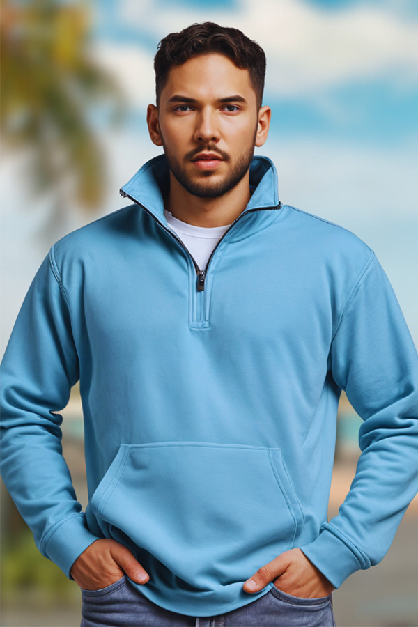 8060GW | Adult 8.0 Ounces Premium Fleece Garment Wash Quarter Zip Jacket