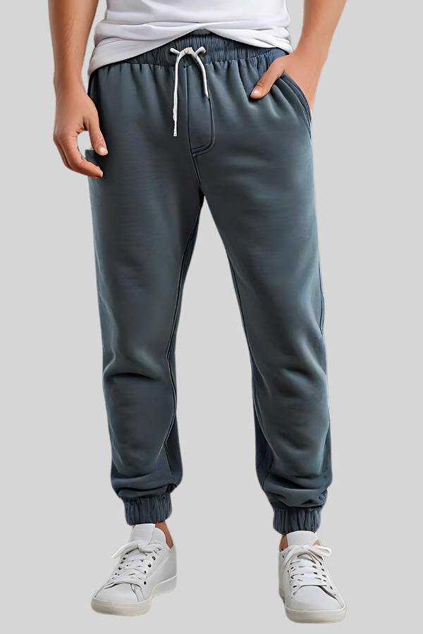 8065PKMW | Adult 8.0 Ounces Premium Fleece Mineral Wash Pocket Jogger With Ribbed Bottom Cuffs