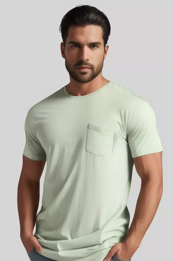 6020PK | Adult 6.0 Ounces Single Jersey Pocket Short Sleeve Crew Neck T-Shirt