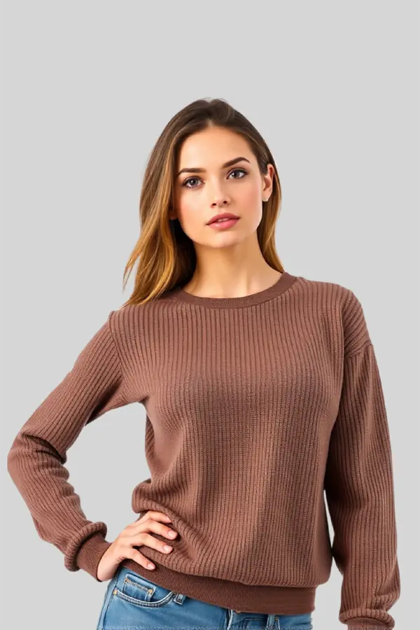 9050WDSCD | Women 9.0 Ounces Corded Fleece Drop Shoulder Crew Neck Sweat Shirt